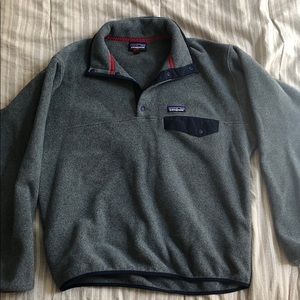 Gray and Navy Snap T Synchilla Patagonia